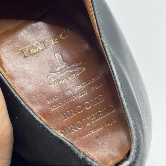 Peal & Co Brooks Brothers Sz 10 E Black Leather Oxford Dress Shoes England - Picture 9 of 13